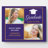 Lila Gold Abschluss Keepake Graduate Foto Fotoplatte (Vorderseite)