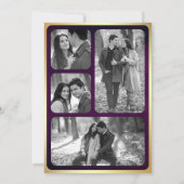 Lila Gold Abstrakt Fluid Ink Foto Hochzeit Einladung (Rückseite)