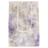 Lila Gold Abstrakt Mittlere Geschenktüte (Rückseite)