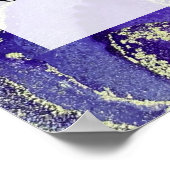 Lila & Gold Abstraktes Alkoholgenuss Flüssiges Was Poster (Ecke)