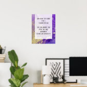 Lila & Gold Abstraktes Alkoholgenuss Flüssiges Was Poster (Heimbüro)