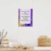 Lila & Gold Abstraktes Alkoholgenuss Flüssiges Was Poster (Küche)