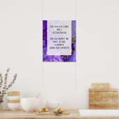 Lila & Gold Abstraktes Alkoholgenuss Flüssiges Was Poster (Küche)