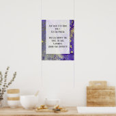 Lila & Gold Abstraktes Alkoholgenuss Flüssiges Was Poster (Küche)