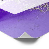 Lila & Gold Abstraktes Alkoholgenuss Flüssiges Was Poster (Ecke)