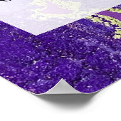 Lila & Gold Abstraktes Alkoholgenuss Flüssiges Was Poster (Ecke)