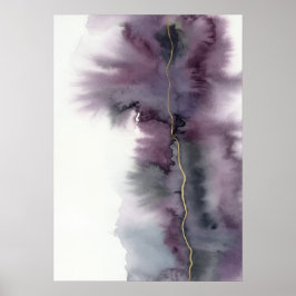 Lila Gold Abstraktes Aquarell Poster