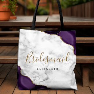 Lila Gold-Achat-Marmor-Brautjungfer Tasche