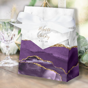 Lila Gold-Achat-Marmor-Hochzeit Geschenkschachtel