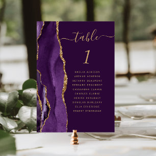 Lila Gold Achat Pflaumen-Hochzeitstisch-Nummer Tischnummer