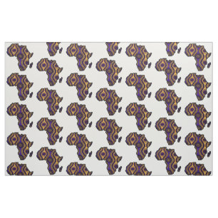 Lila Gold-Afrika-Karte Stoff
