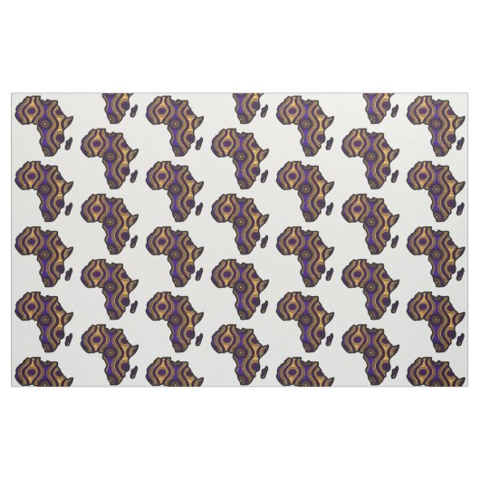Lila Gold-Afrika-Karte Stoff (Fat Quarter (45,7 x 55,9 cm))