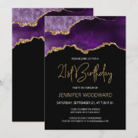 Lila Gold Agate 21. Geburtstag Party