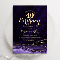 Lila Gold Agate 40. Geburtstag
