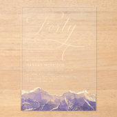 Lila Gold Agate 40. Geburtstagsparty Acryleinladungen (Vorderseite)