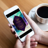 Lila Gold Agate 50. Geburtstagsparty Einladung