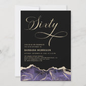 Lila Gold Agate 60. Geburtstagsparty Einladung (Vorderseite)