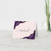 Lila Gold Agate Blush Reserviert für Hochzeit Karte (Vorderseite)