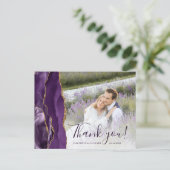 Lila Gold Agate Custom Foto Vielen Dank Postkarte (Stehend Vorderseite)