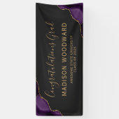 Lila Gold Agate Dark Herzlichen Glückwunsch Abschl Banner (Vertikal)