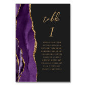 Lila Gold Agate Dark Wedding Tischnummer (Rückseite)