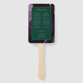 Lila Gold Agate Emerald Green Wedding Program Fächer (Rückseite)