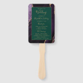 Lila Gold Agate Emerald Green Wedding Program Fächer (Vorderseite)