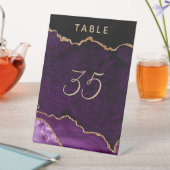 Lila Gold Agate Geode Wedding Sockelschild (In Situ)