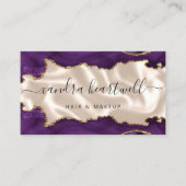Lila Gold Agate Ivory Luxury Visitenkarte (Vorderseite)