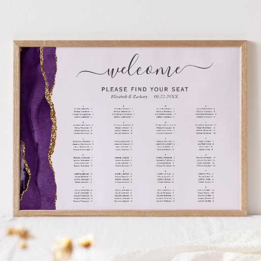 Lila Gold Agate Lavendel Hochzeitsstuhl Poster