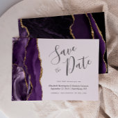 Lila Gold Agate Lavender Save the Date Einladung