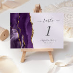 Lila Gold Agate Lavender Wedding<br><div class="desc">Der links Rand dieser eleganten,  modernen Hochzeitskarte mit einer lila Aquarellgrenze,  die mit Imitaten vergoldetem Glitzer bestickt ist. Der individuell anpassbare Text kombiniert handgeschriebene Holzkohle und kursiv und kopperplate Schriftart auf einem Lavendelhintergrund.</div>