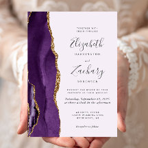 Lila Gold Agate Lavender Wedding