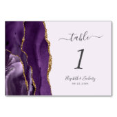 Lila Gold Agate Lavender Wedding Tischnummer (Rückseite)