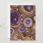 Lila Gold Agate Marble 50. Geburtstag Einladung (Rückseite)