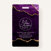Lila Gold Agate Marble Business Company ID Ausweis (Rückseite)