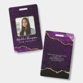 Lila Gold Agate Marble Business Company ID Ausweis (Vorder- & Rückseite)