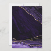 Lila Gold Agate Marble Quinceanera Einladung (Rückseite)