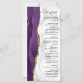 Lila Gold Agate Marble Script Wedding Programm (Rückseite)