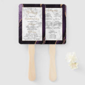 Lila Gold Agate Marble Wedding Programm Fächer (Vorne und Hinten)