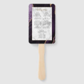 Lila Gold Agate Marble Wedding Programm Fächer (Rückseite)