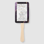 Lila Gold Agate Marble Wedding Programm Fächer (Vorderseite)