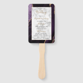 Lila Gold Agate Marble Wedding Programm Fächer