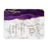 Lila Gold-Agate-Marmor Save the Date Magnet (Horizontal)