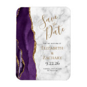 Lila Gold-Agate-Marmor Save the Date Magnet (Vertikal)