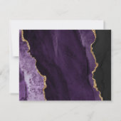 Lila Gold Agate Meal Optionen Plum Wedding RSVP (Rückseite)