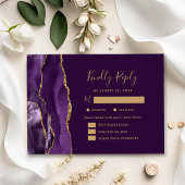 Lila Gold Agate Meal Optionen Plum Wedding RSVP
