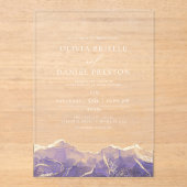 Lila Gold Agate Moderne Hochzeit Acryleinladungen (Vorderseite)