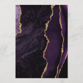Lila Gold Agate Modernes Skript Dunkle Hochzeit Menükarte (Rückseite)