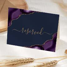 Lila Gold Agate Navy Blue Reserviert Hochzeitsort